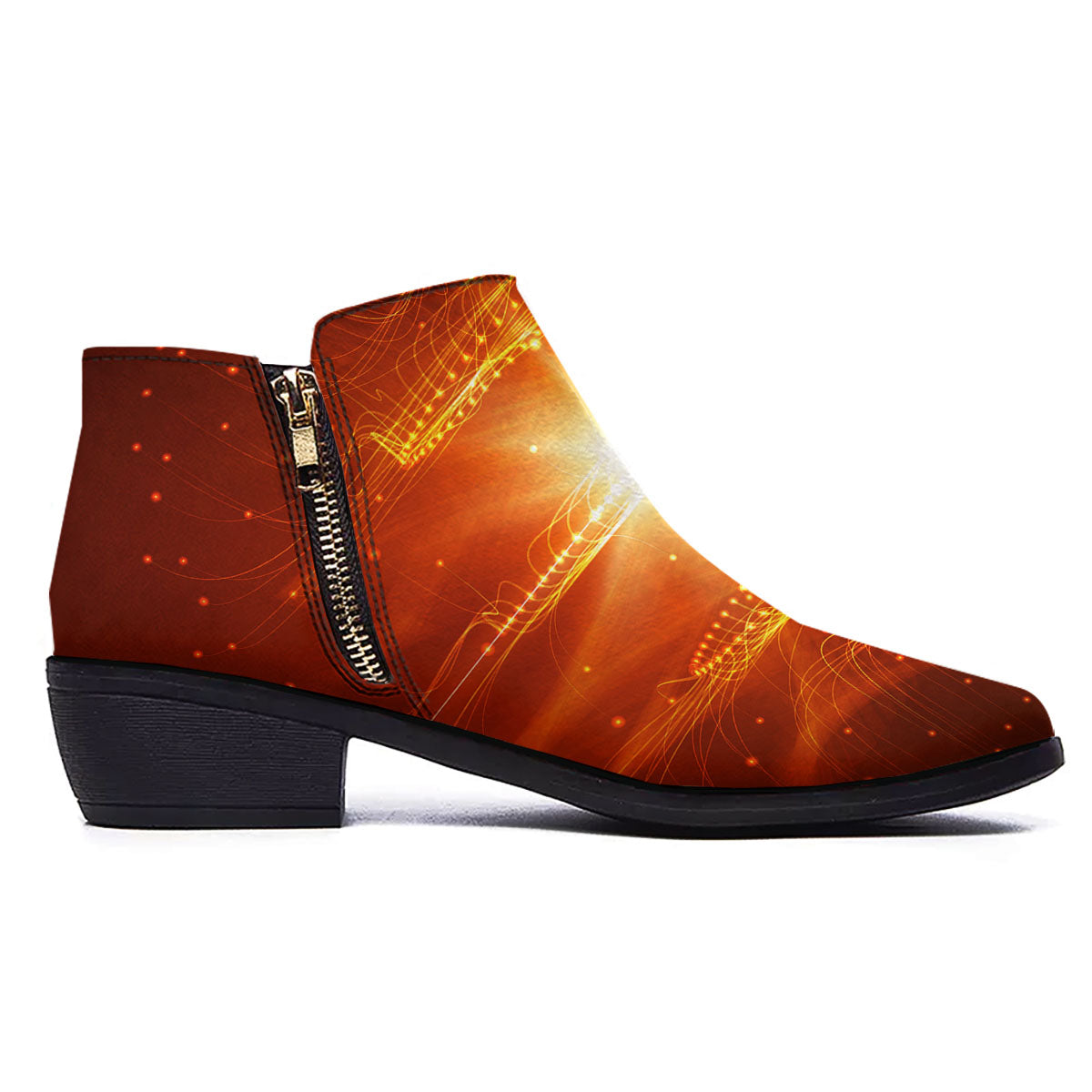 Fractal Light Print Ankle Boots-grizzshop