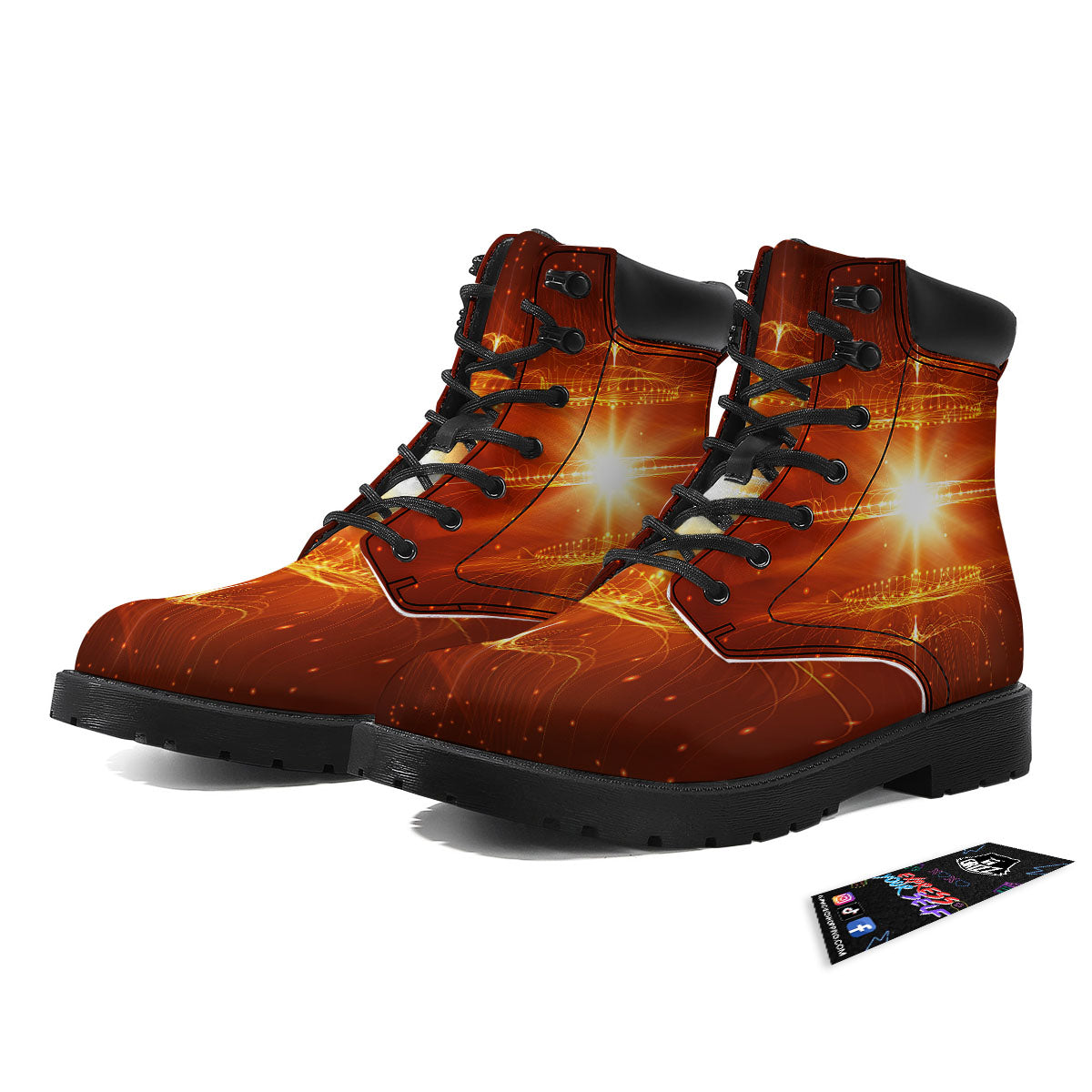 Fractal Light Print Boots-grizzshop