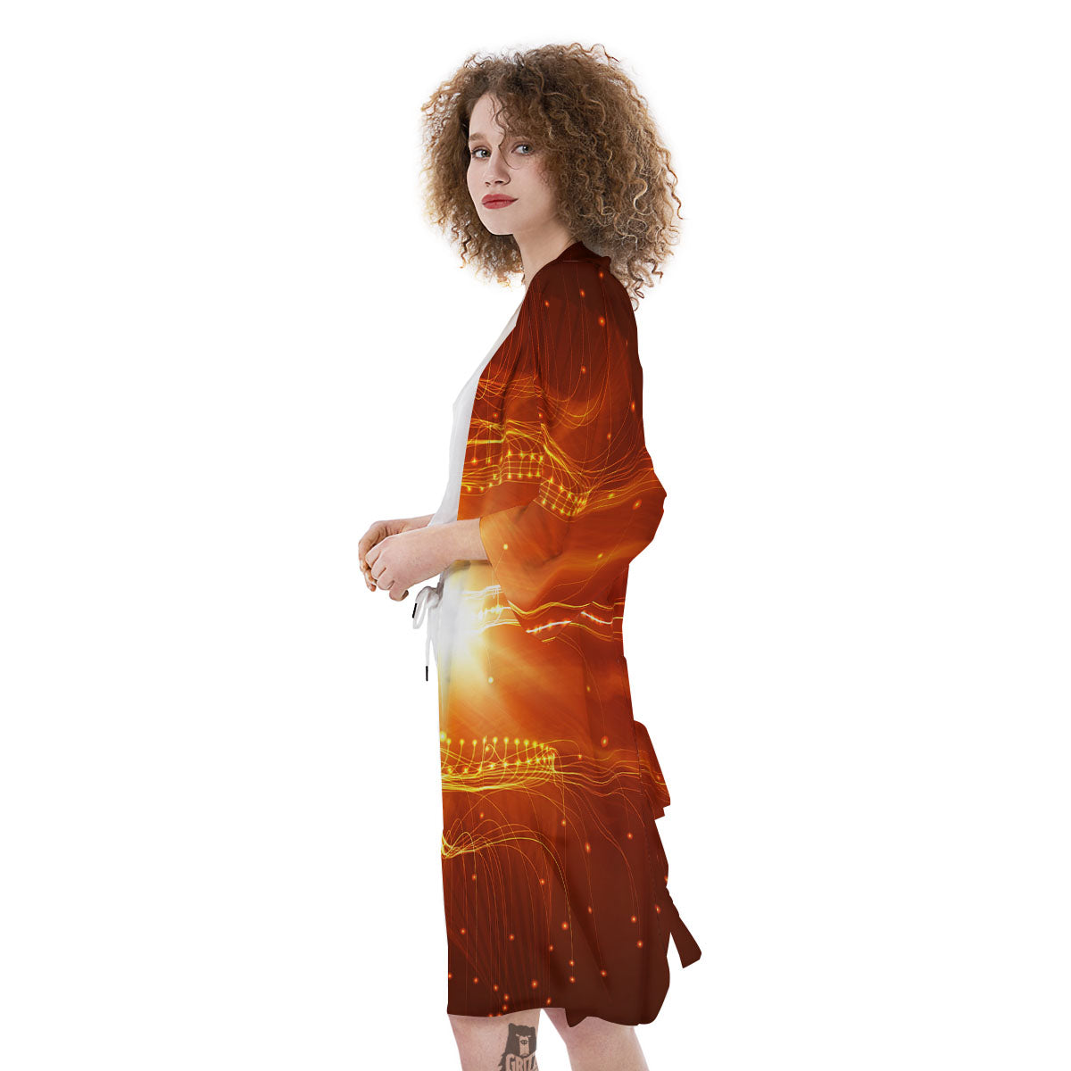 Fractal Light Print Kimono-grizzshop