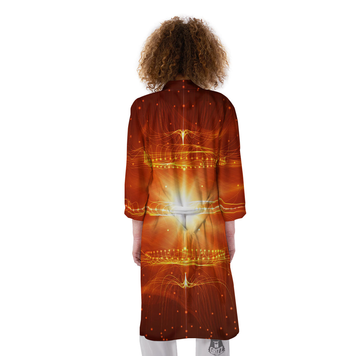 Fractal Light Print Kimono-grizzshop