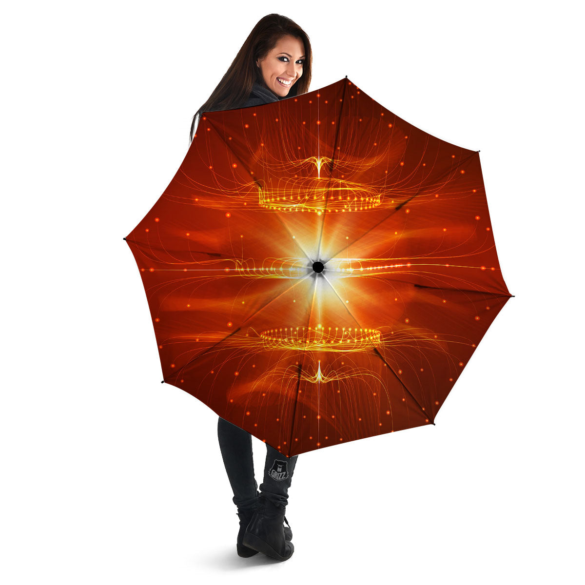 Fractal Light Print Umbrella-grizzshop