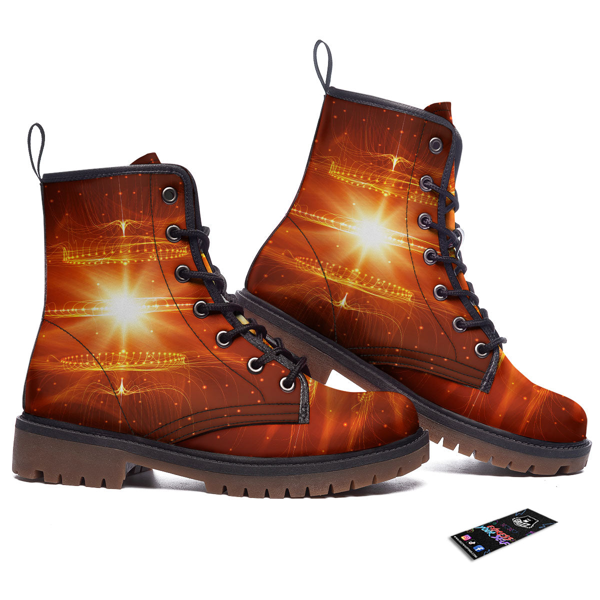 Fractal Light Print Work Boots-grizzshop