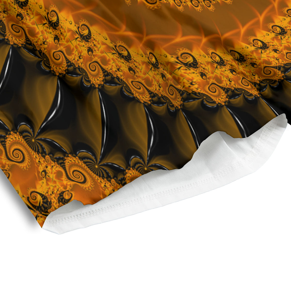 Fractal Orange Print Men's Athletic Shorts