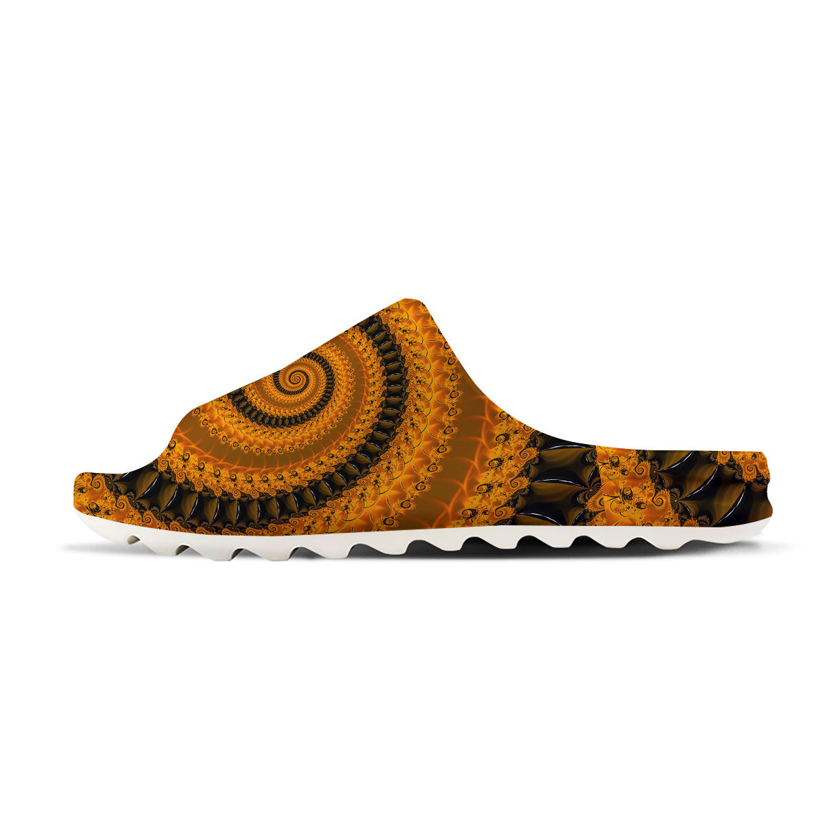 Fractal Orange Print Sandals-grizzshop