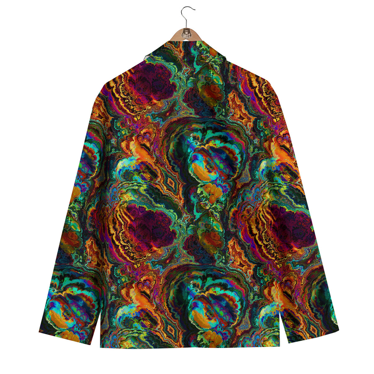 Fractal Psychedelic Print Pattern Men's Blazer-grizzshop
