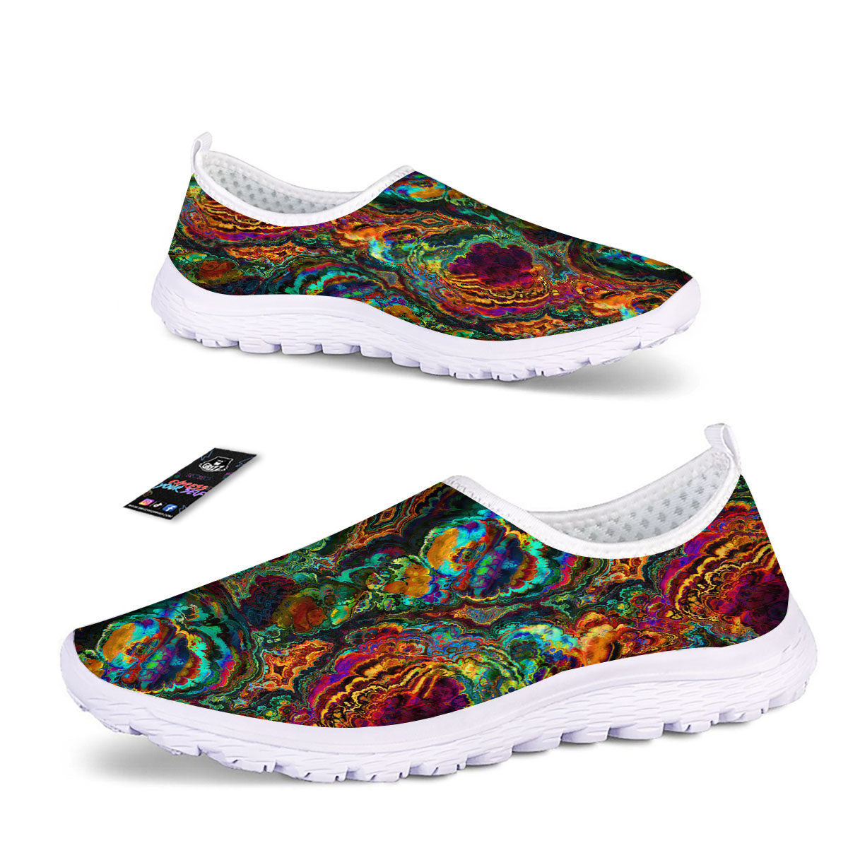 Fractal Psychedelic Print Pattern Nurse Shoes-grizzshop
