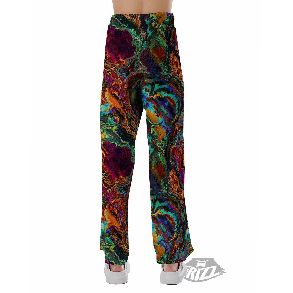 Fractal Psychedelic Print Pattern Pajama Pants-grizzshop