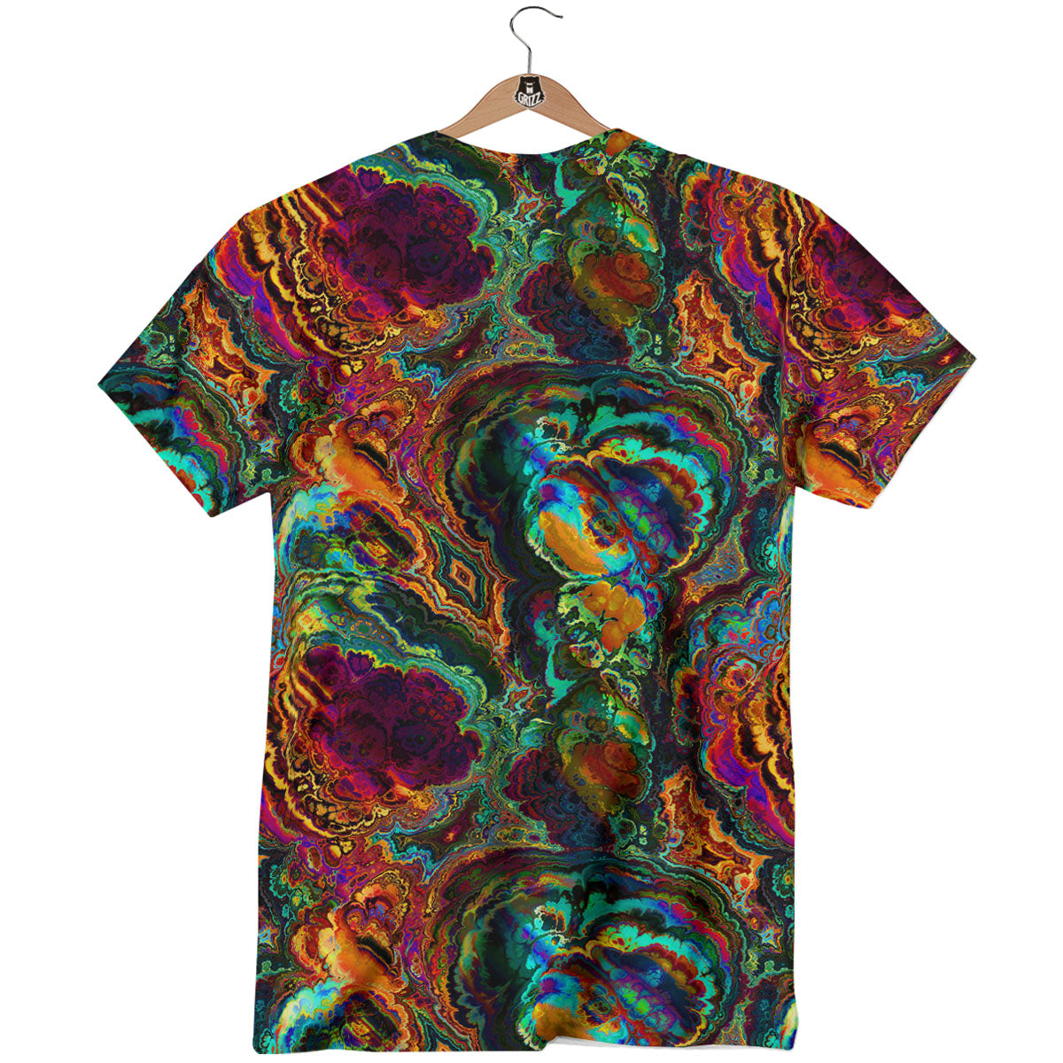 Fractal Psychedelic Print Pattern T-Shirt-grizzshop