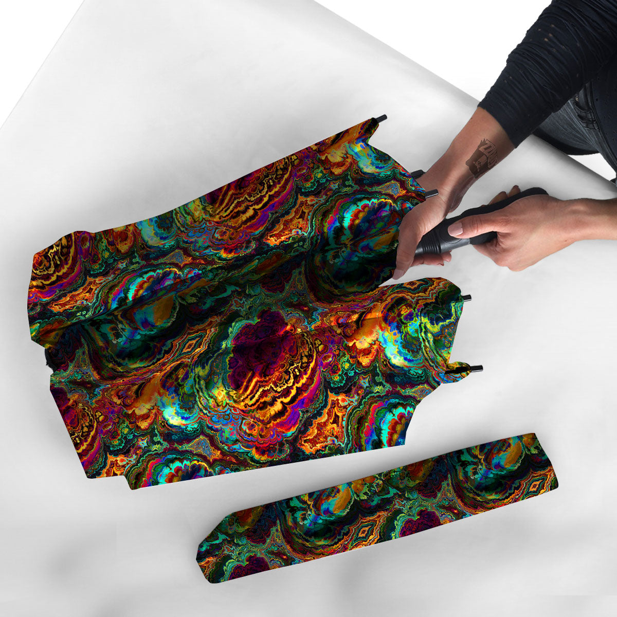 Fractal Psychedelic Print Pattern Umbrella-grizzshop