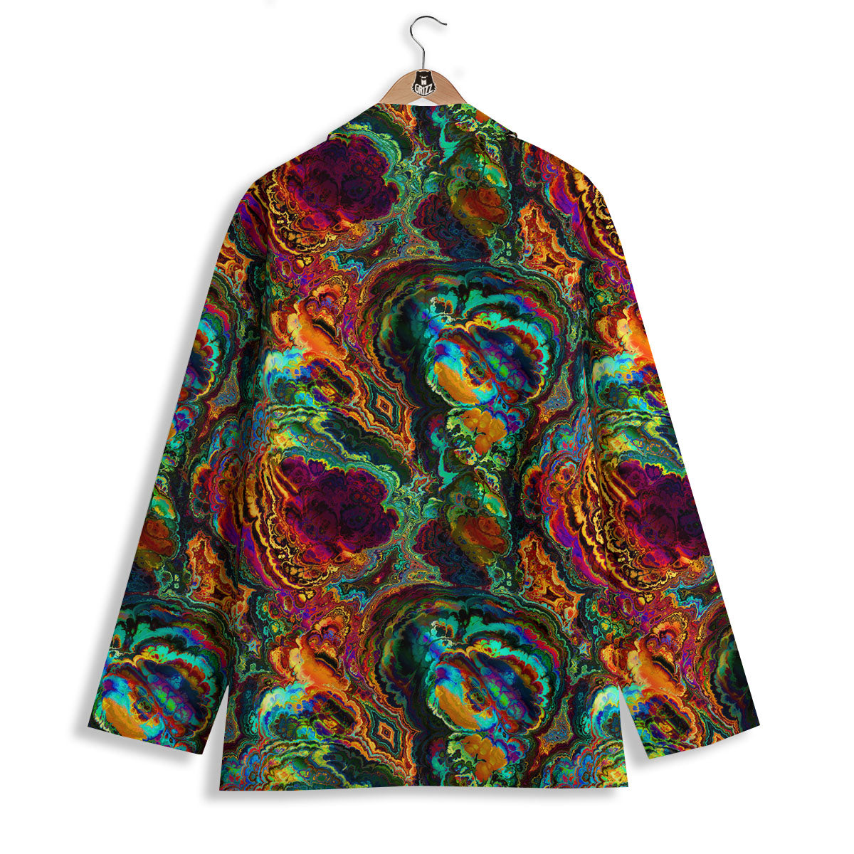 Fractal Psychedelic Print Pattern Women's Blazer-grizzshop