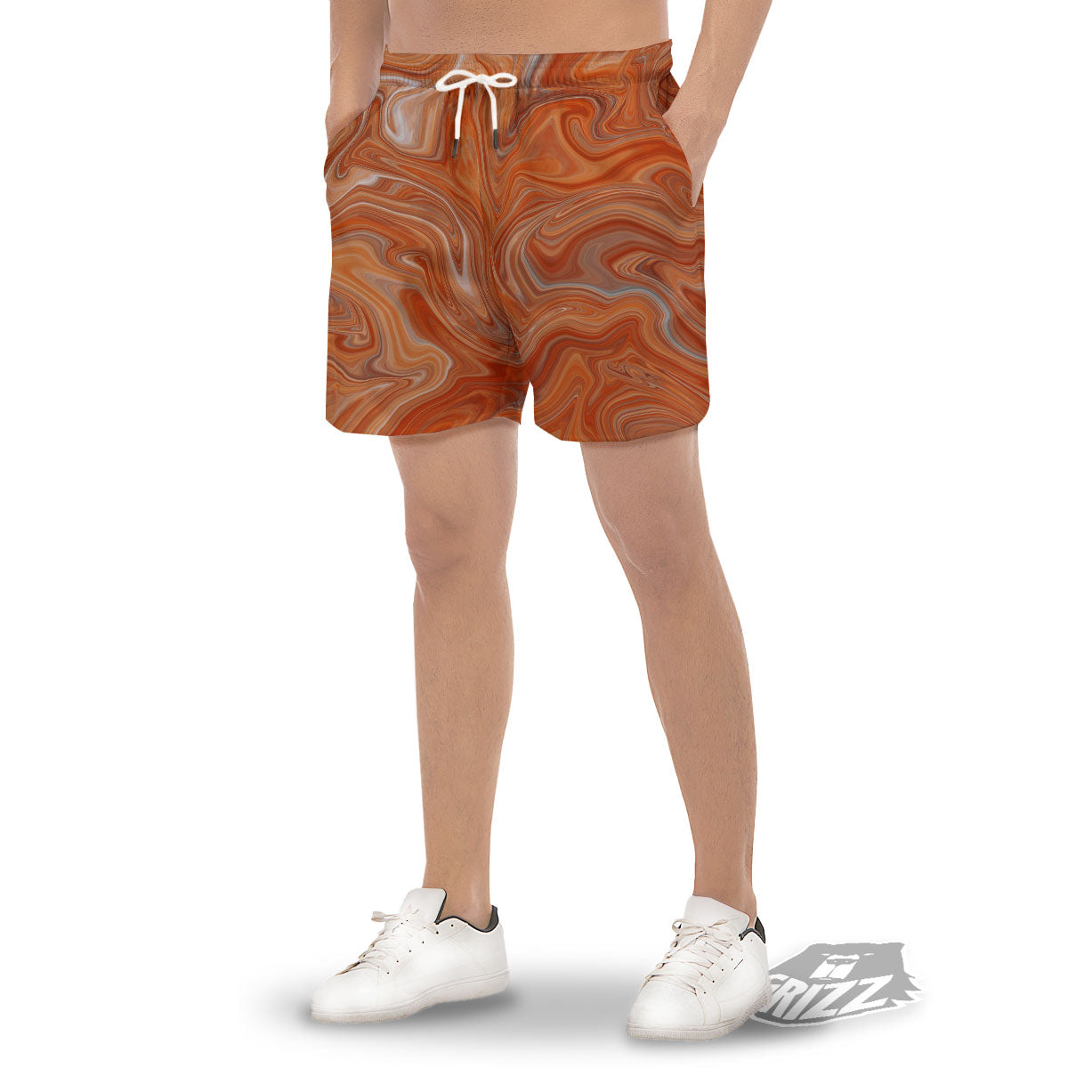 Fractal Psychedelic Trippy Print Men's Gym Shorts-grizzshop