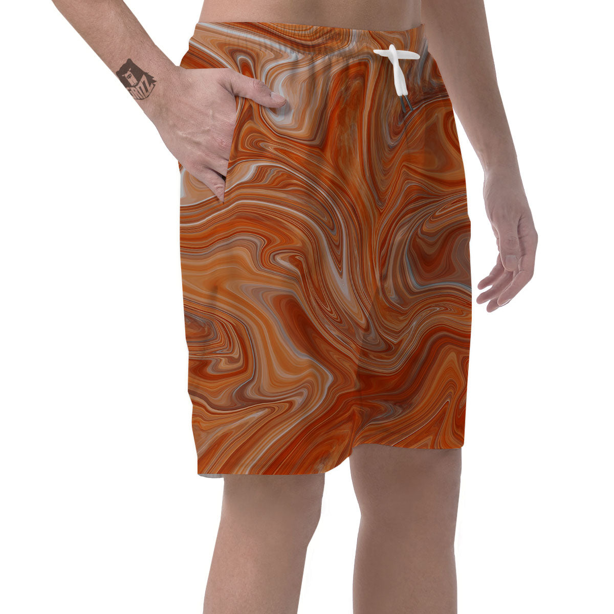 Fractal Psychedelic Trippy Print Men's Shorts-grizzshop