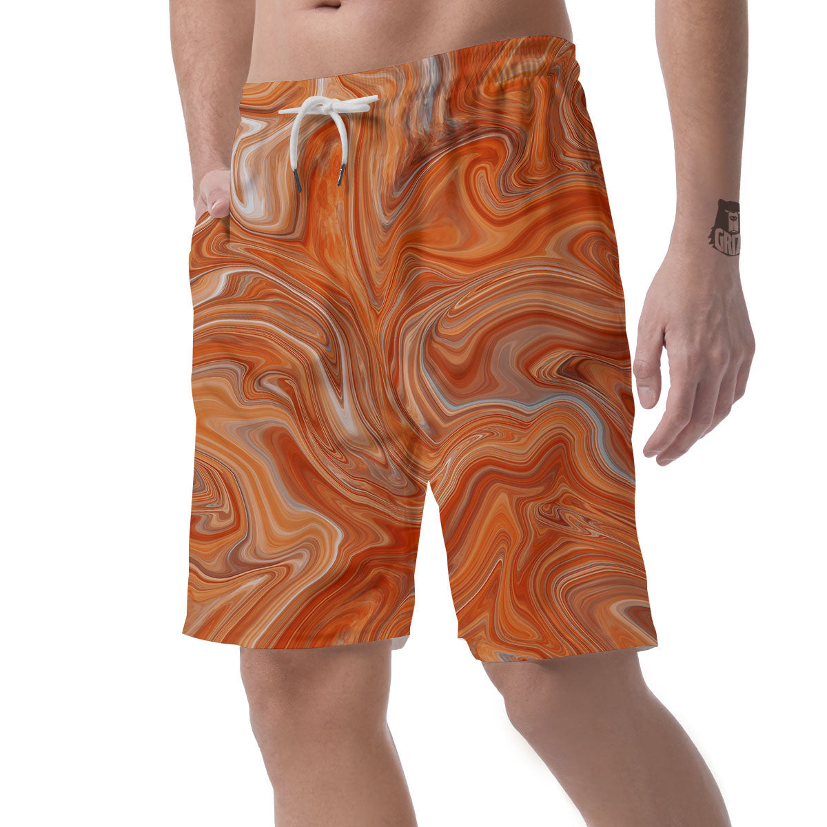Fractal Psychedelic Trippy Print Men's Shorts-grizzshop