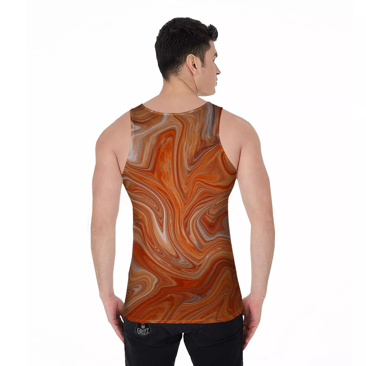 Fractal Psychedelic Trippy Print Men's Tank Top-grizzshop