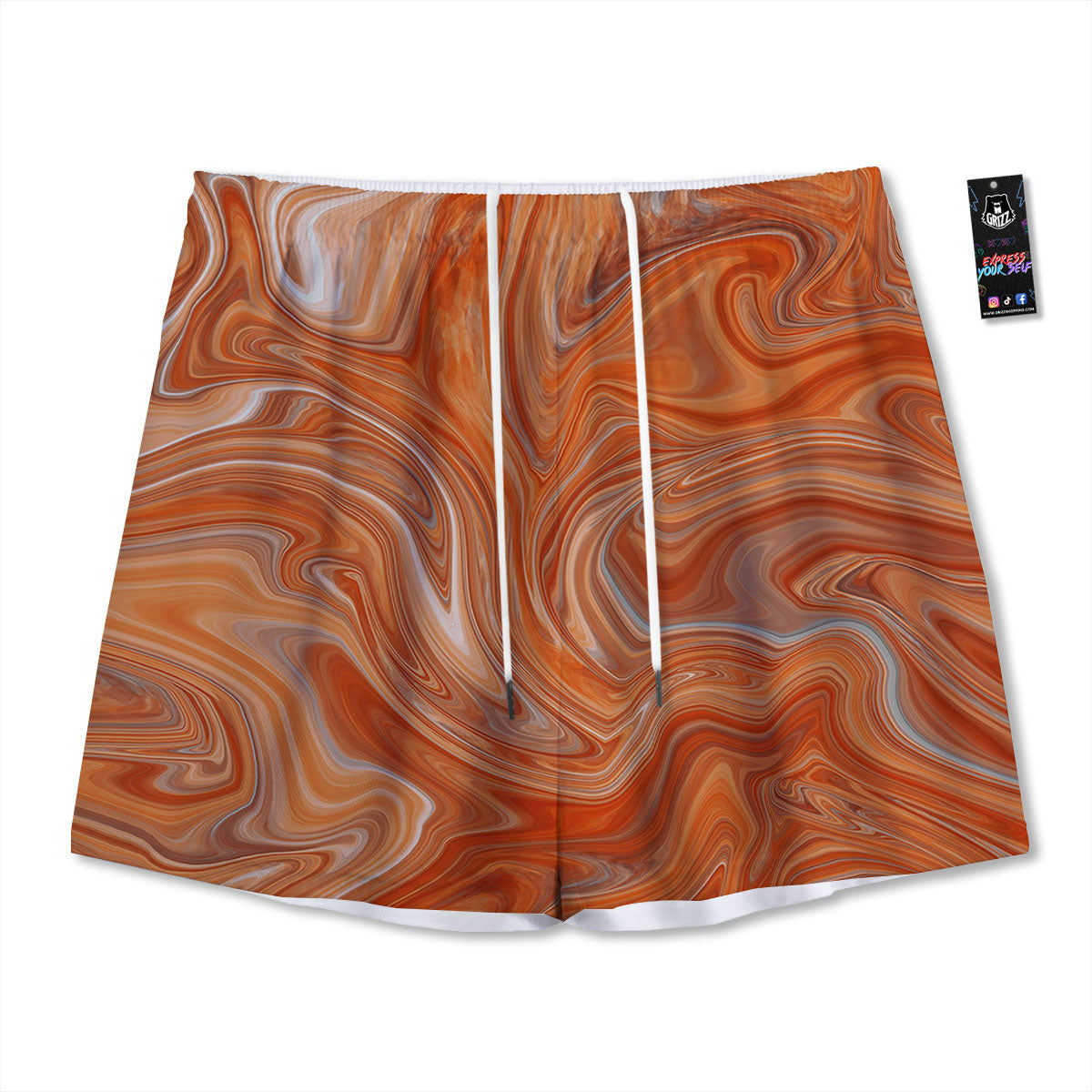 Fractal Psychedelic Trippy Print Mesh Shorts