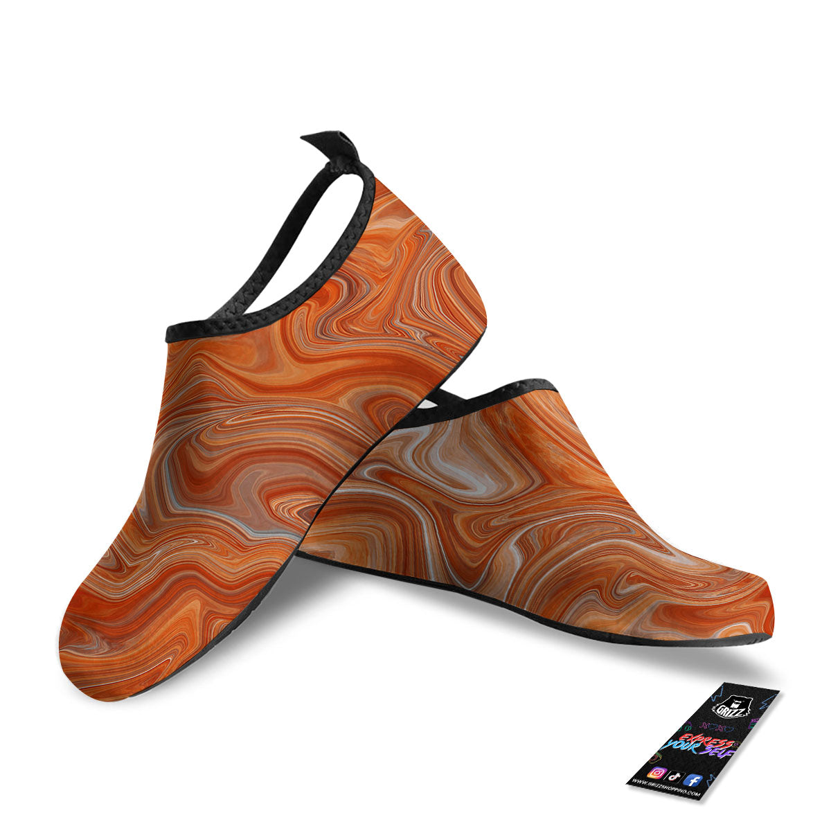 Fractal Psychedelic Trippy Print Water Shoes-grizzshop