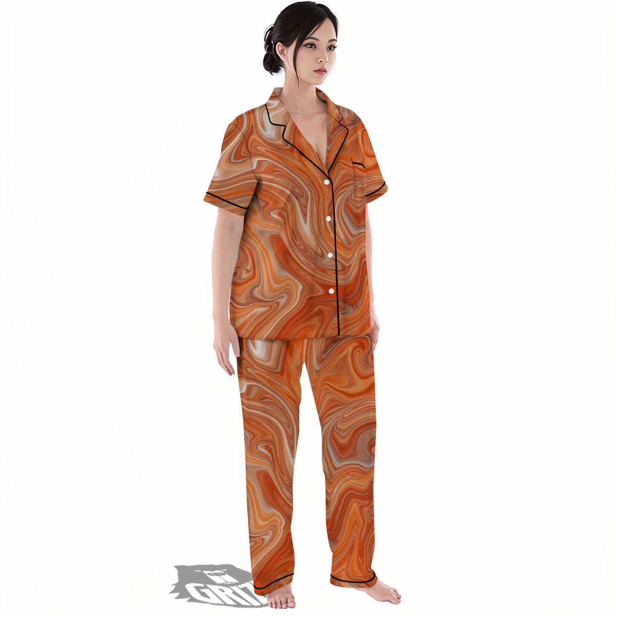 Fractal Psychedelic Trippy Print Women's Pajamas Set-grizzshop