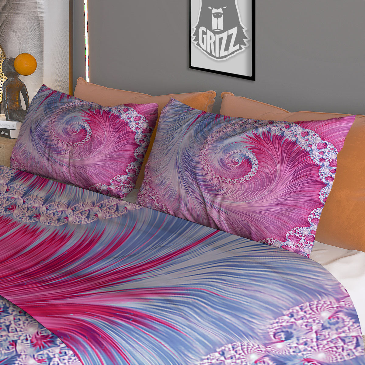 Flower Zentangle Print Pattern Duvet Cover Bedding Set