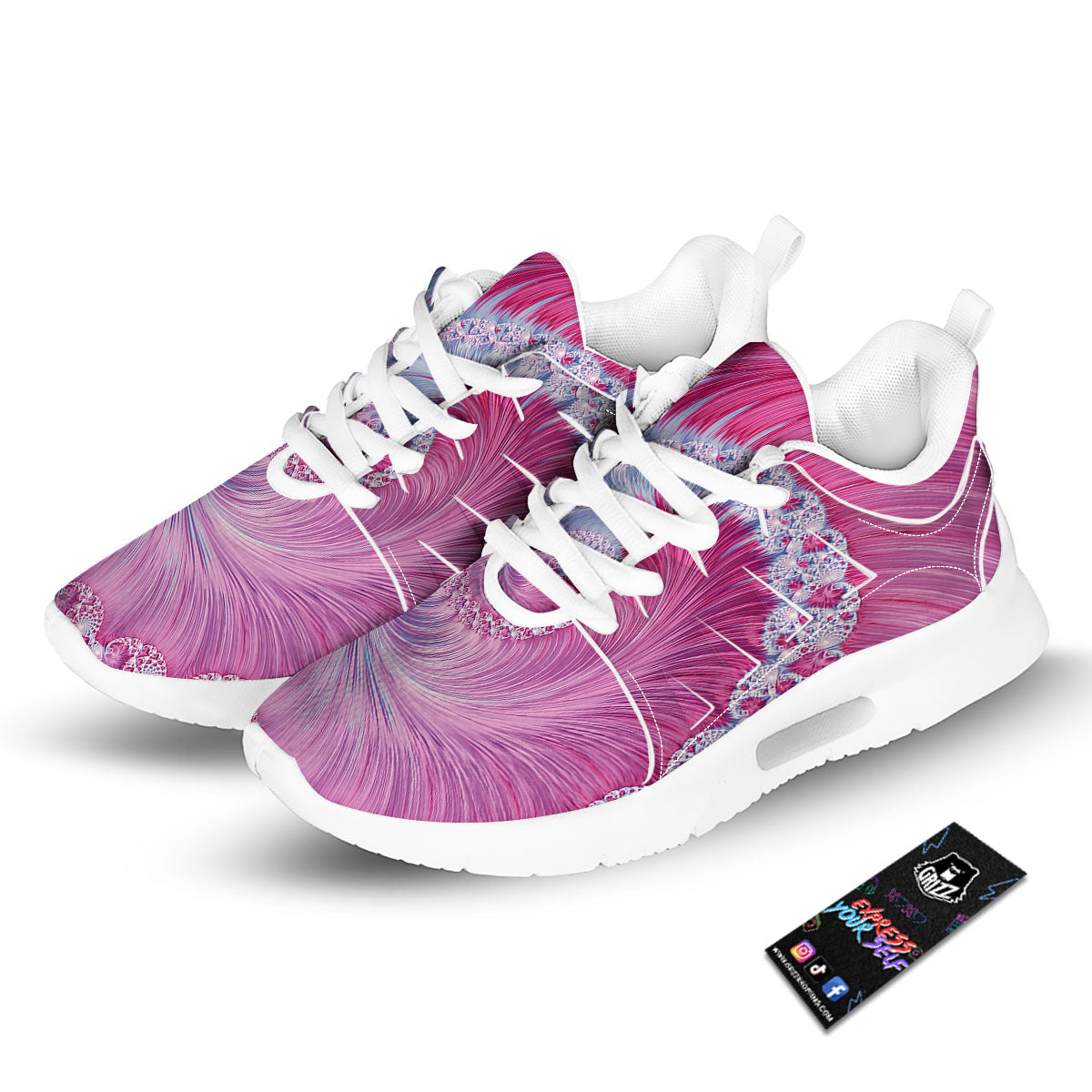 Fractal Spiral Print Tennis Shoes-grizzshop