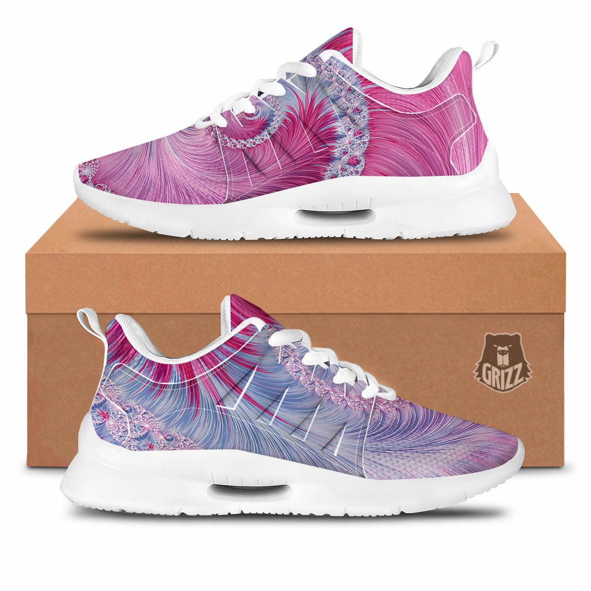 Fractal Spiral Print Tennis Shoes-grizzshop