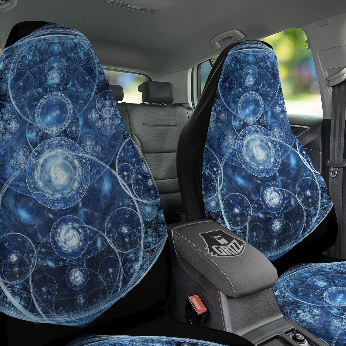 Fractal Steampunk Print Car Seat Covers-grizzshop