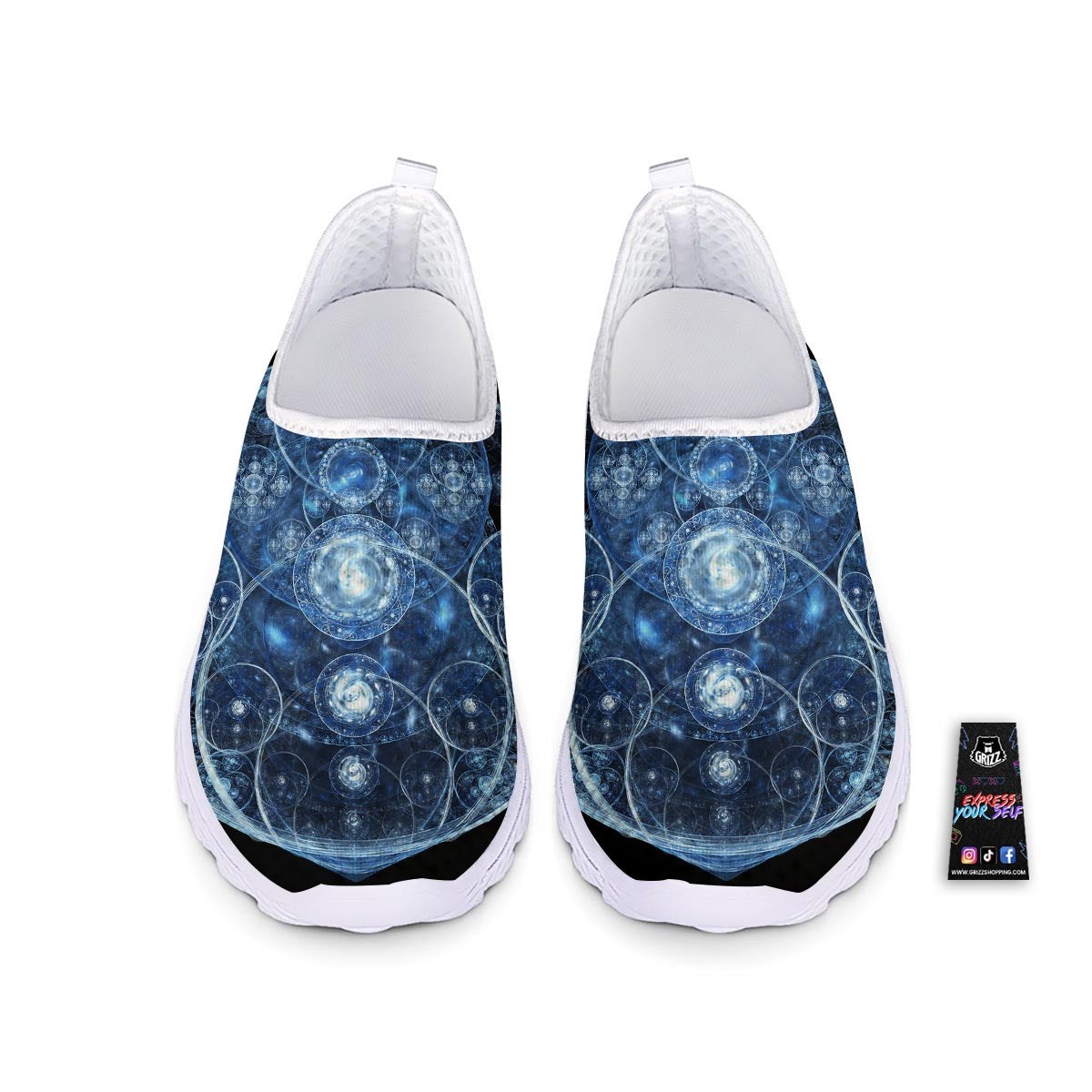 Fractal Steampunk Print Nurse Shoes-grizzshop