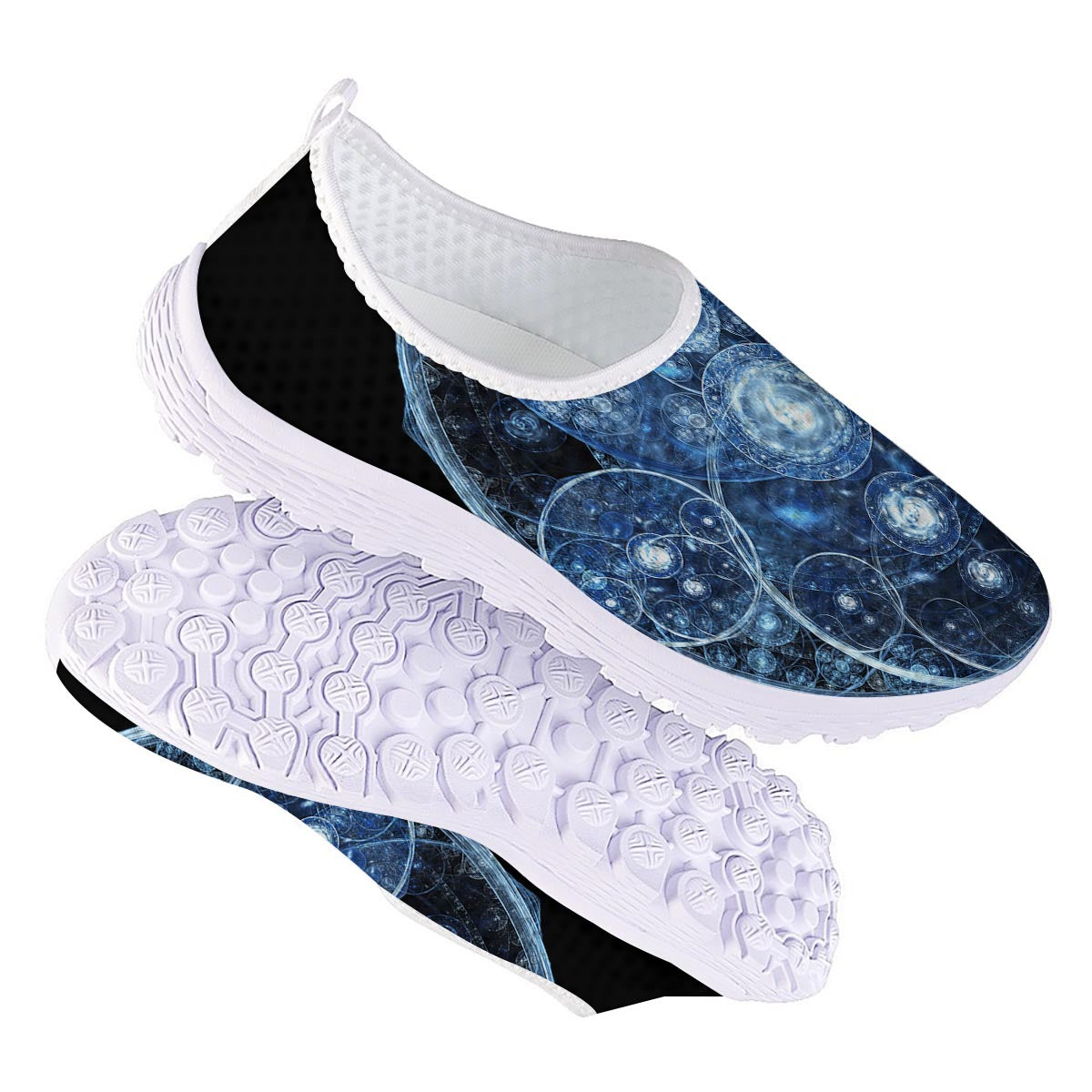 Fractal Steampunk Print Nurse Shoes-grizzshop