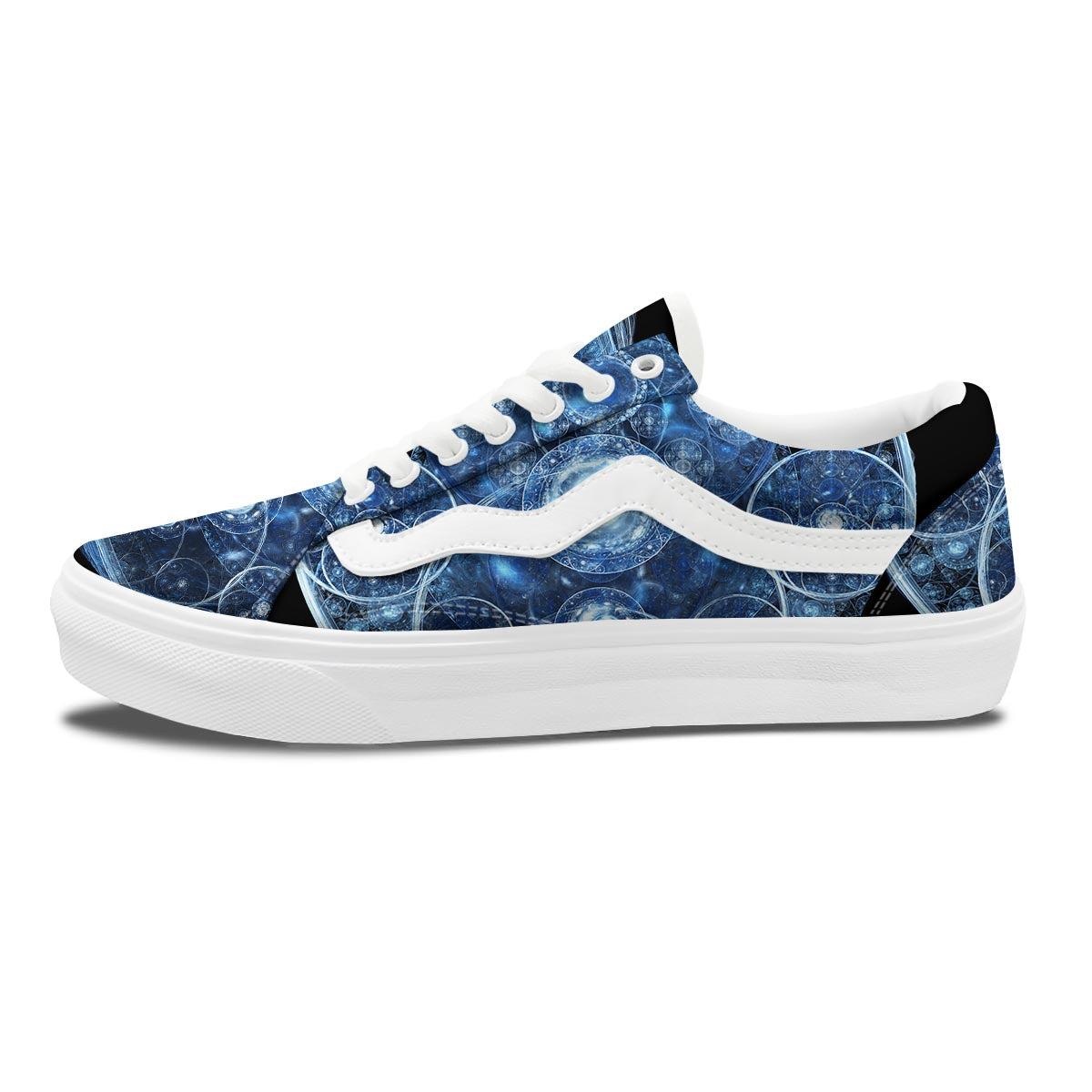Fractal Steampunk Print Skate Shoes-grizzshop