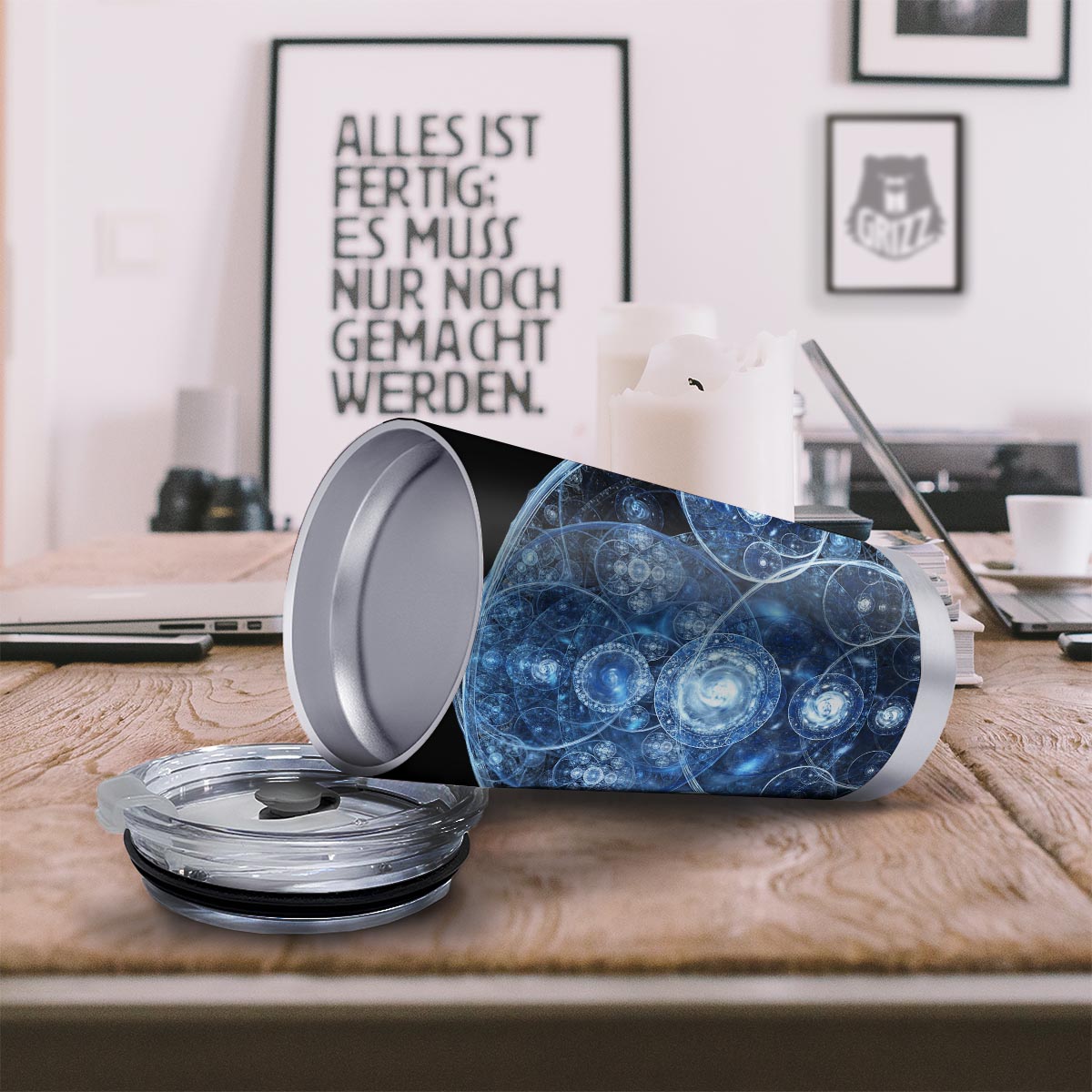 Fractal Steampunk Print Tumbler-grizzshop