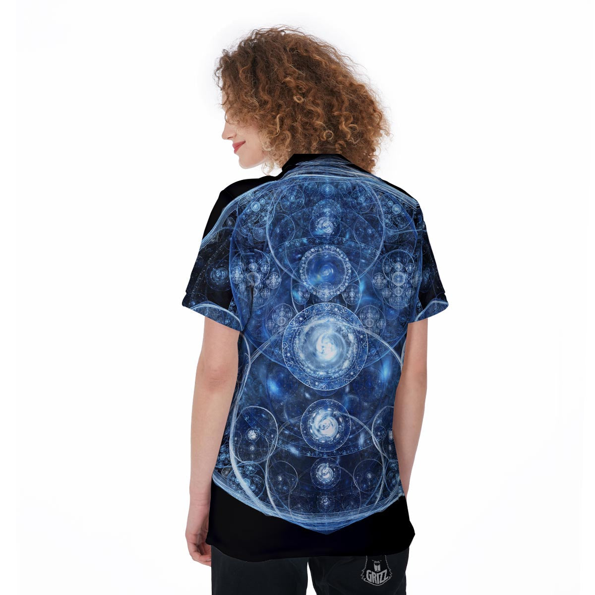 Fractal Steampunk Print Women's Golf Shirts-grizzshop