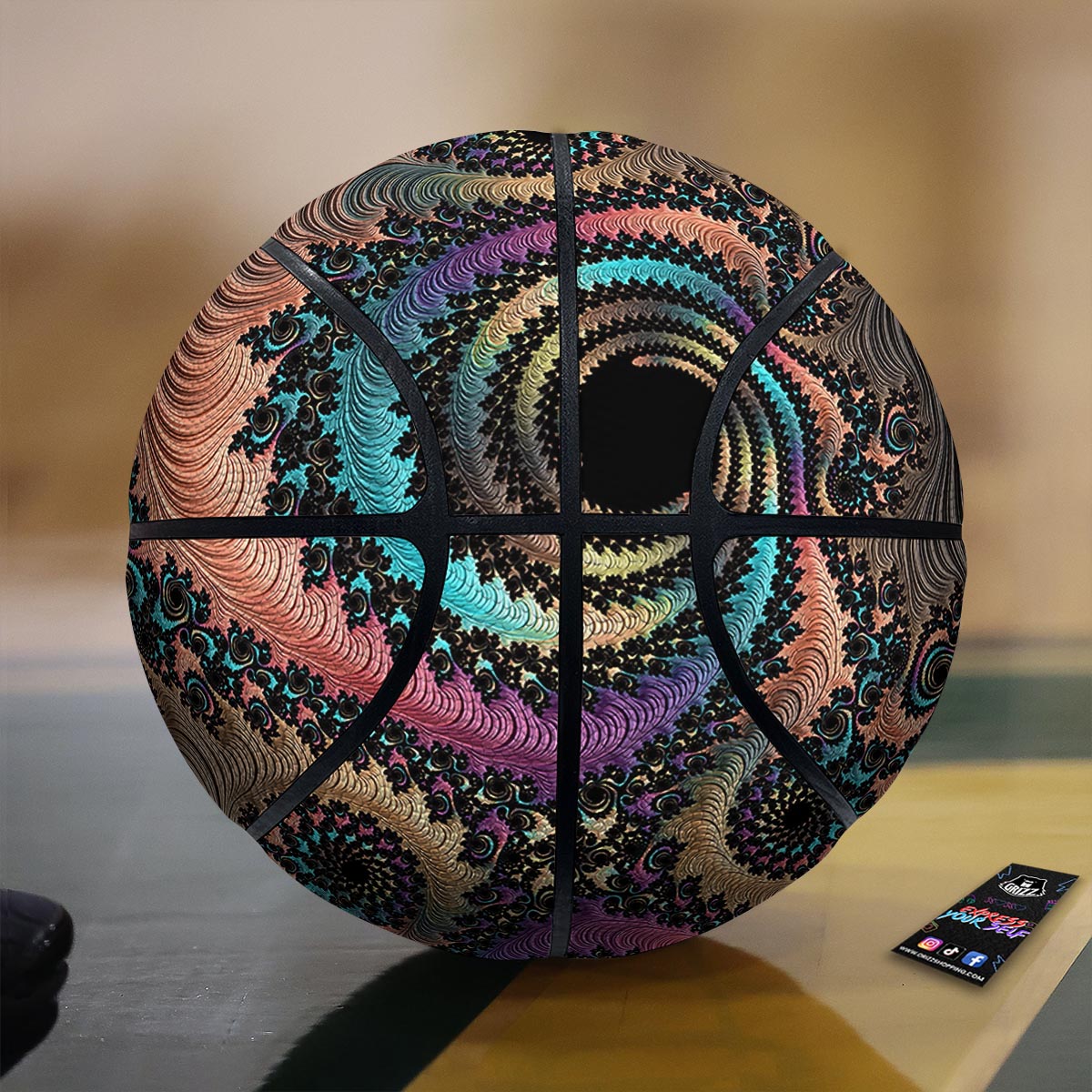 Fractal Trippy Print Basketball