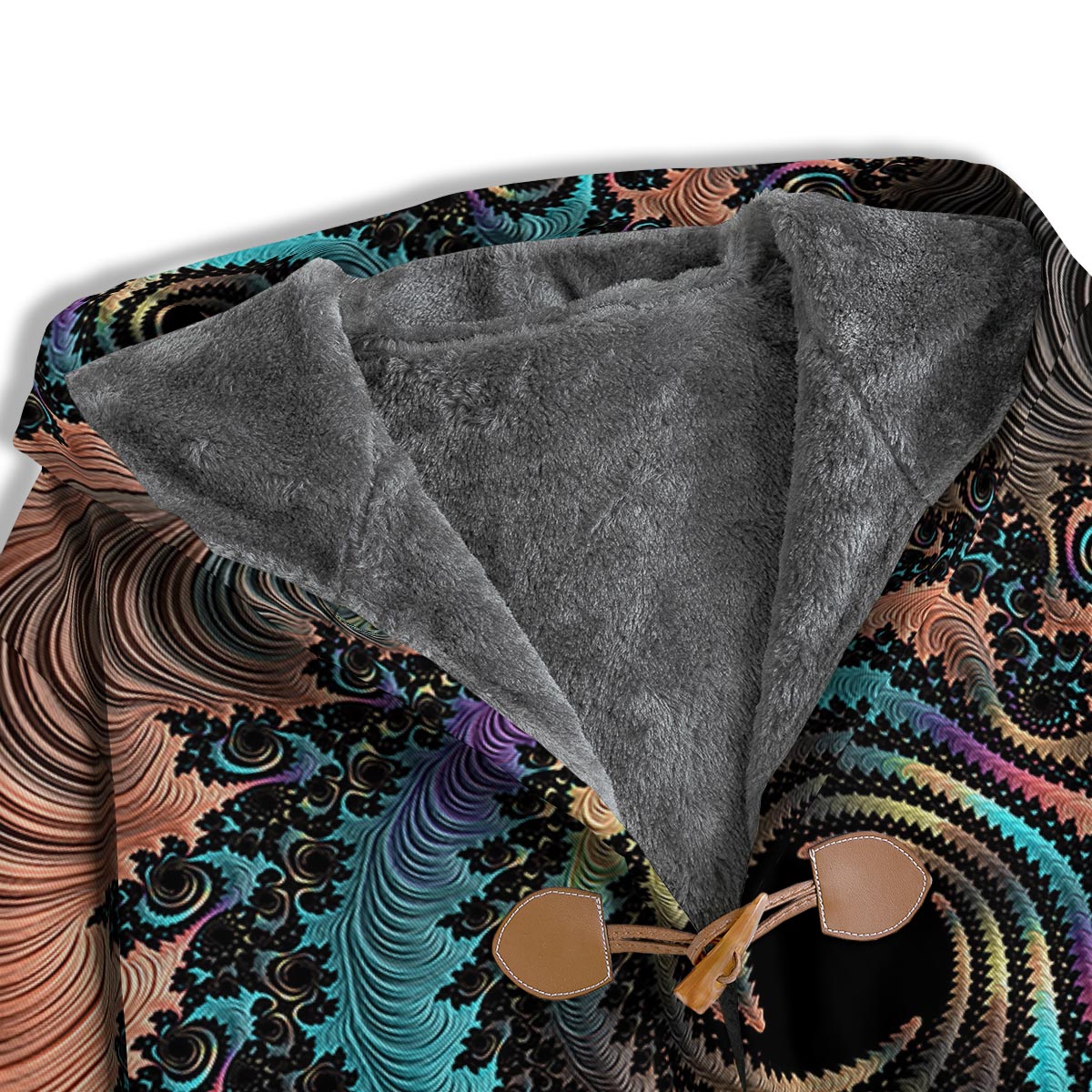 Fractal Trippy Print Men's Windbreaker Jacket-grizzshop