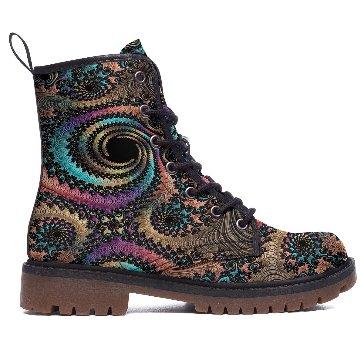 Fractal Trippy Print Work Boots-grizzshop