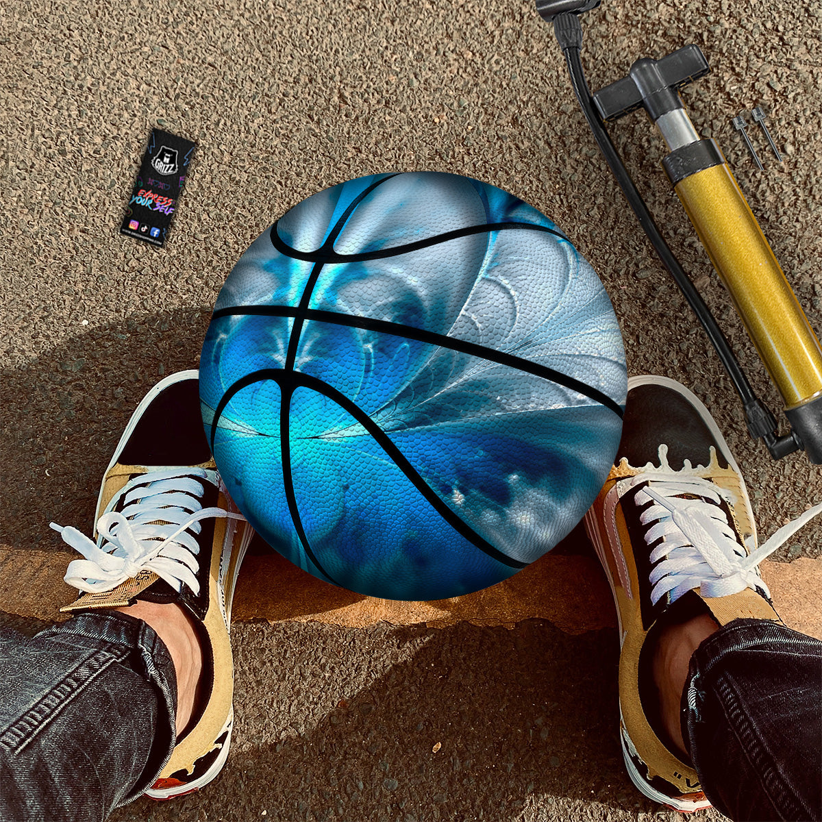 Fractal Blue Print Basketball
