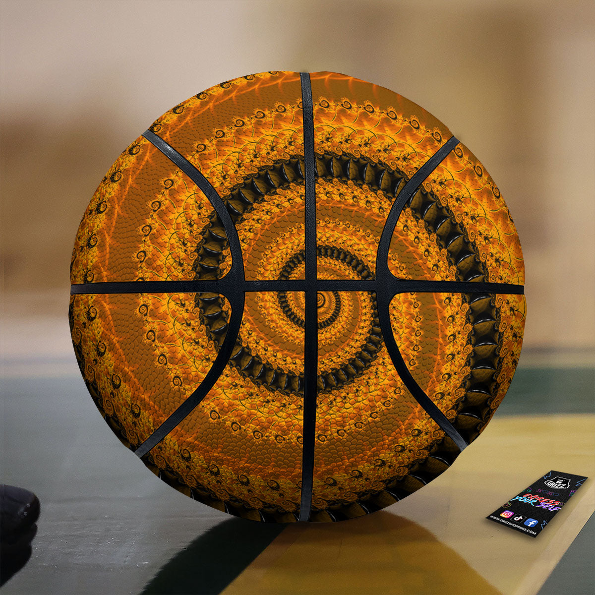 Fractal Orange Print Basketball