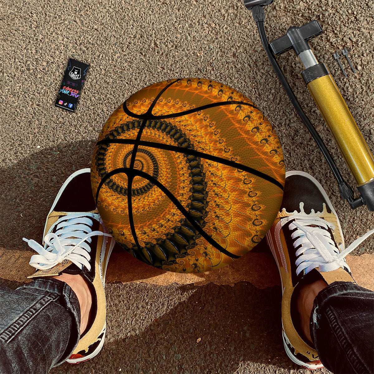Fractal Orange Print Basketball