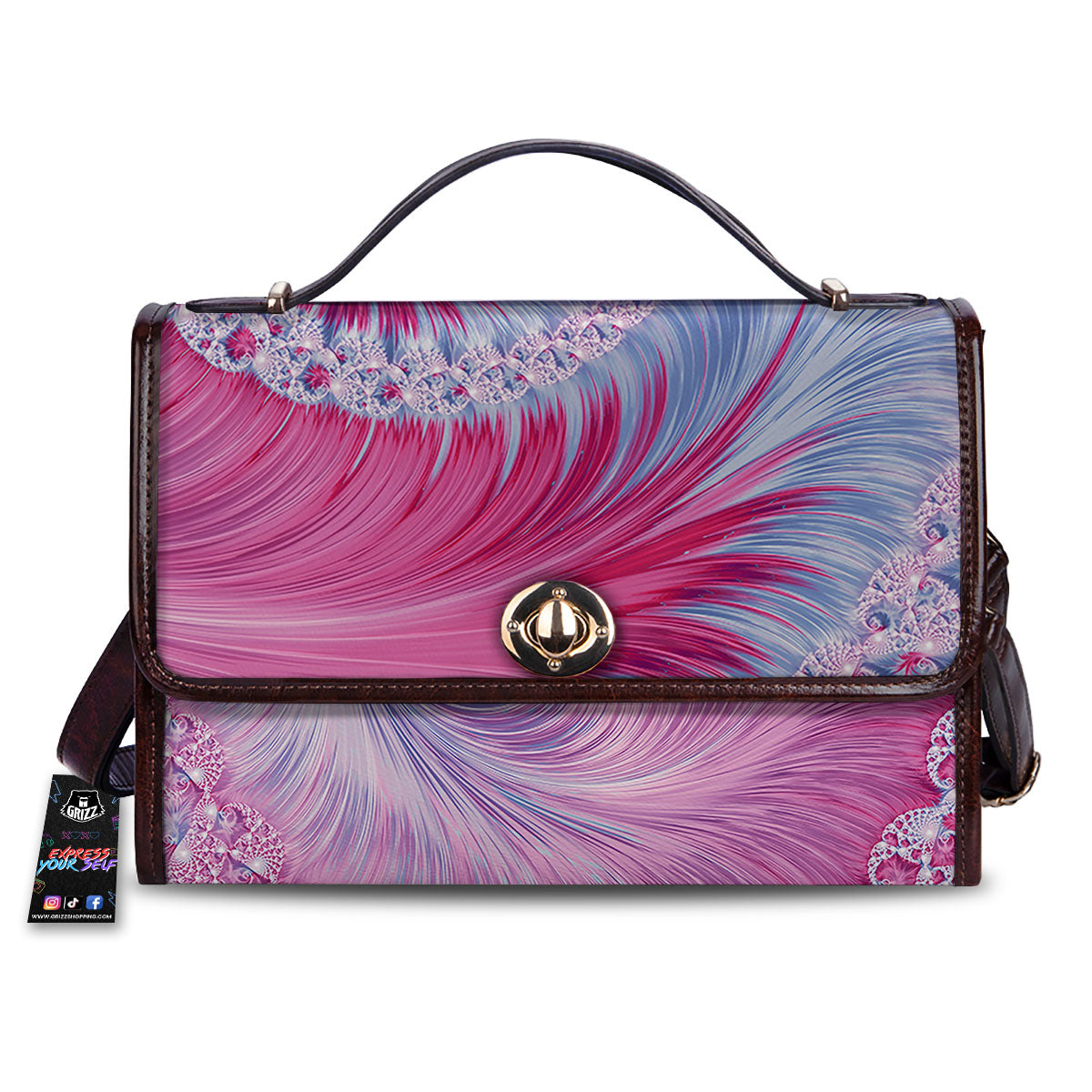Fractal Spiral Print Women's Satchel Bag