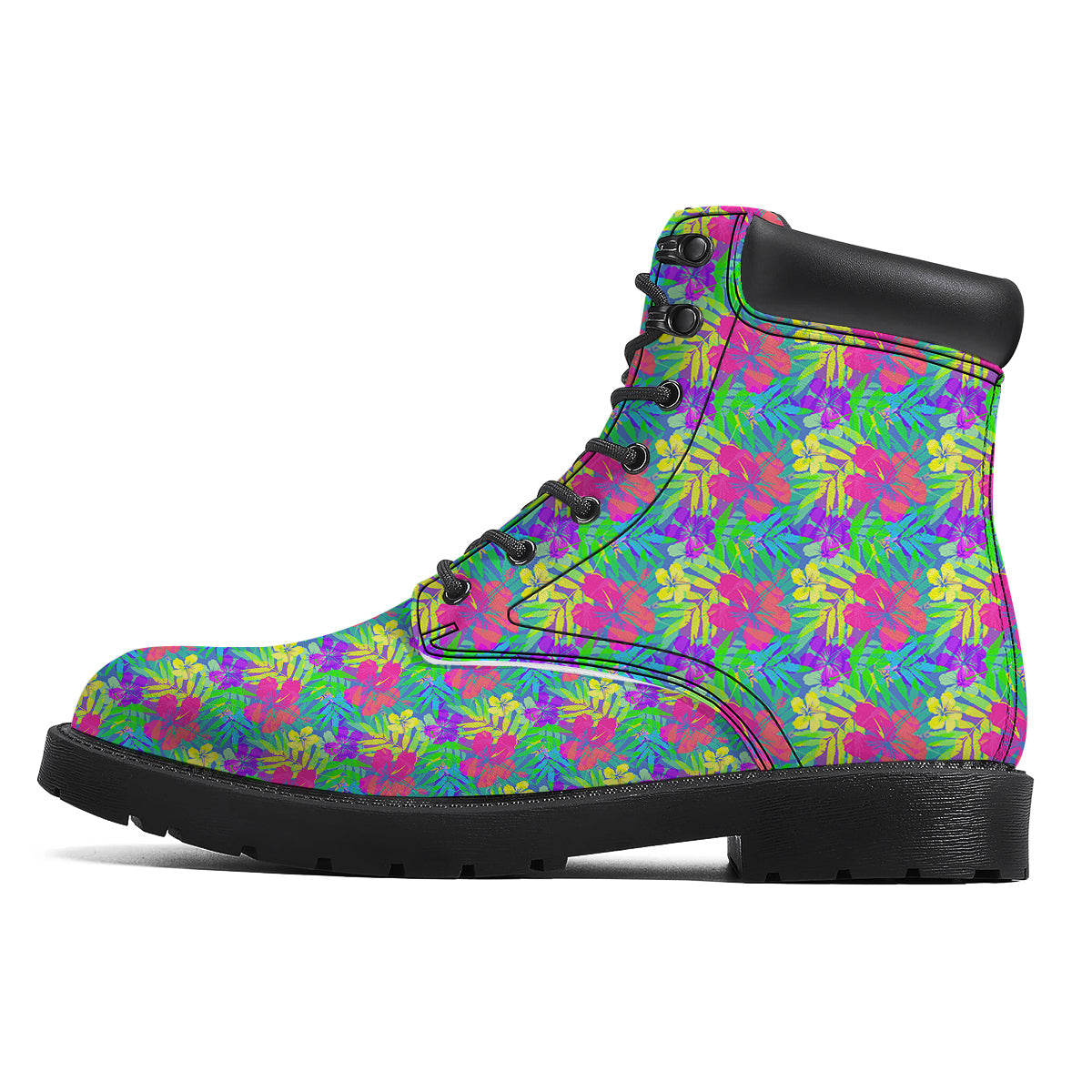 Frangipani Colorful Print Pattern Boots-grizzshop