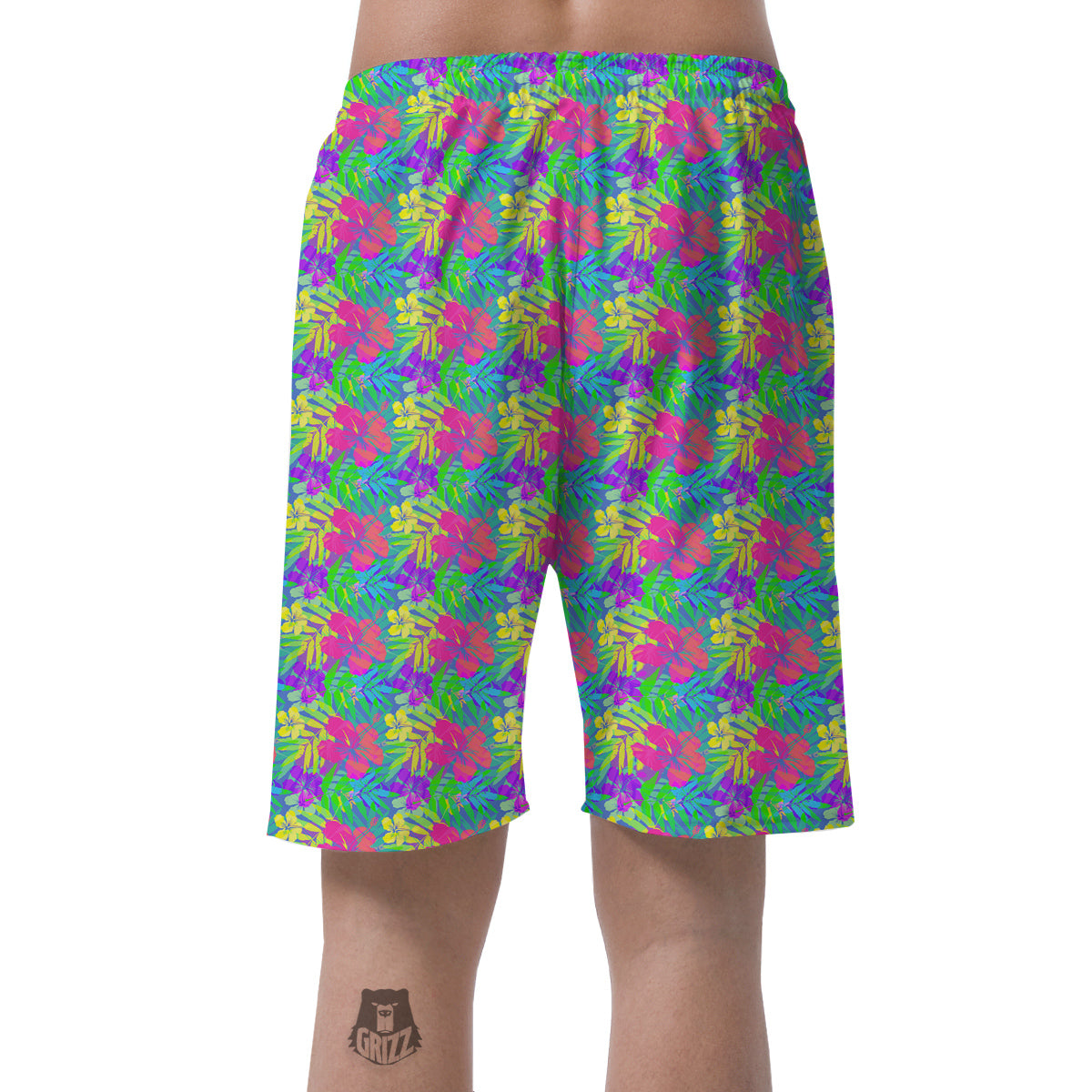 Frangipani Colorful Print Pattern Men's Shorts-grizzshop