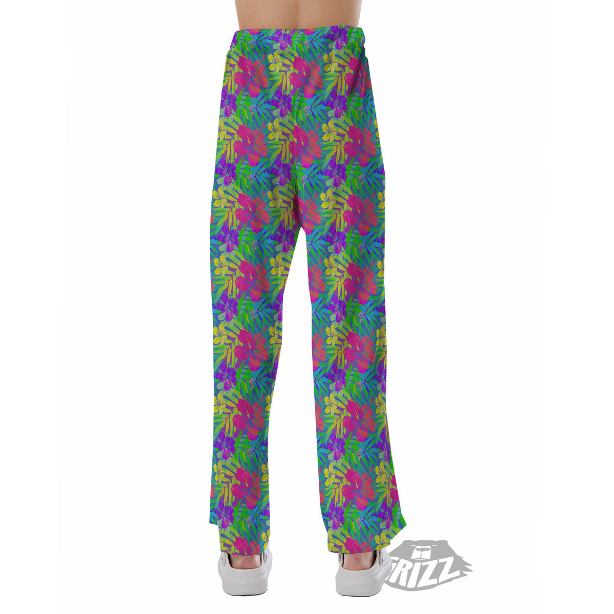 Frangipani Colorful Print Pattern Pajama Pants-grizzshop