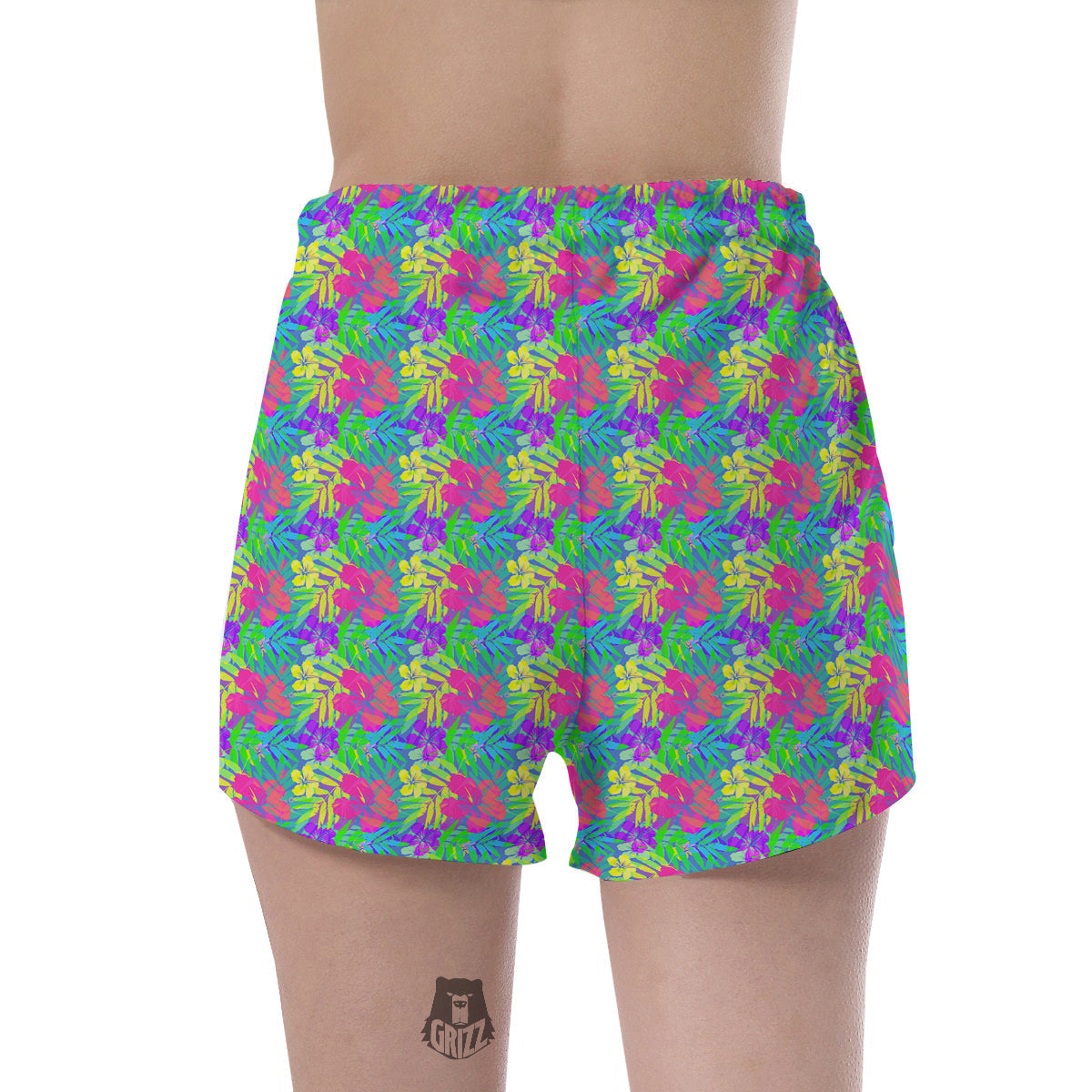 Frangipani Colorful Print Pattern Women's Shorts-grizzshop