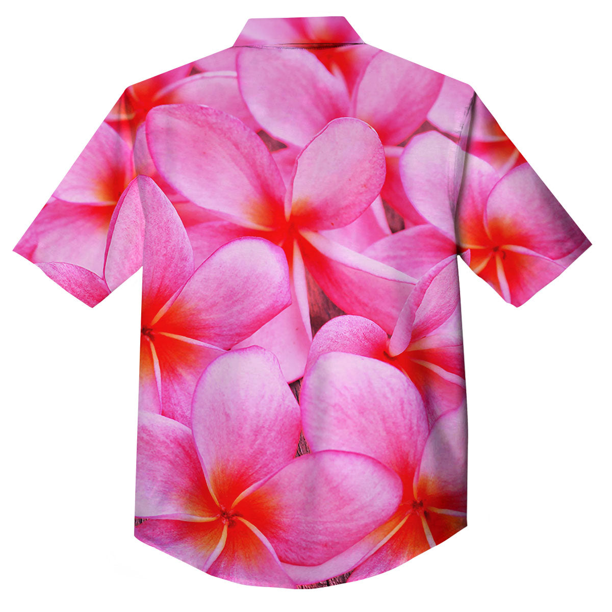 Frangipani Flower Pink Print Button Up Shirt-grizzshop