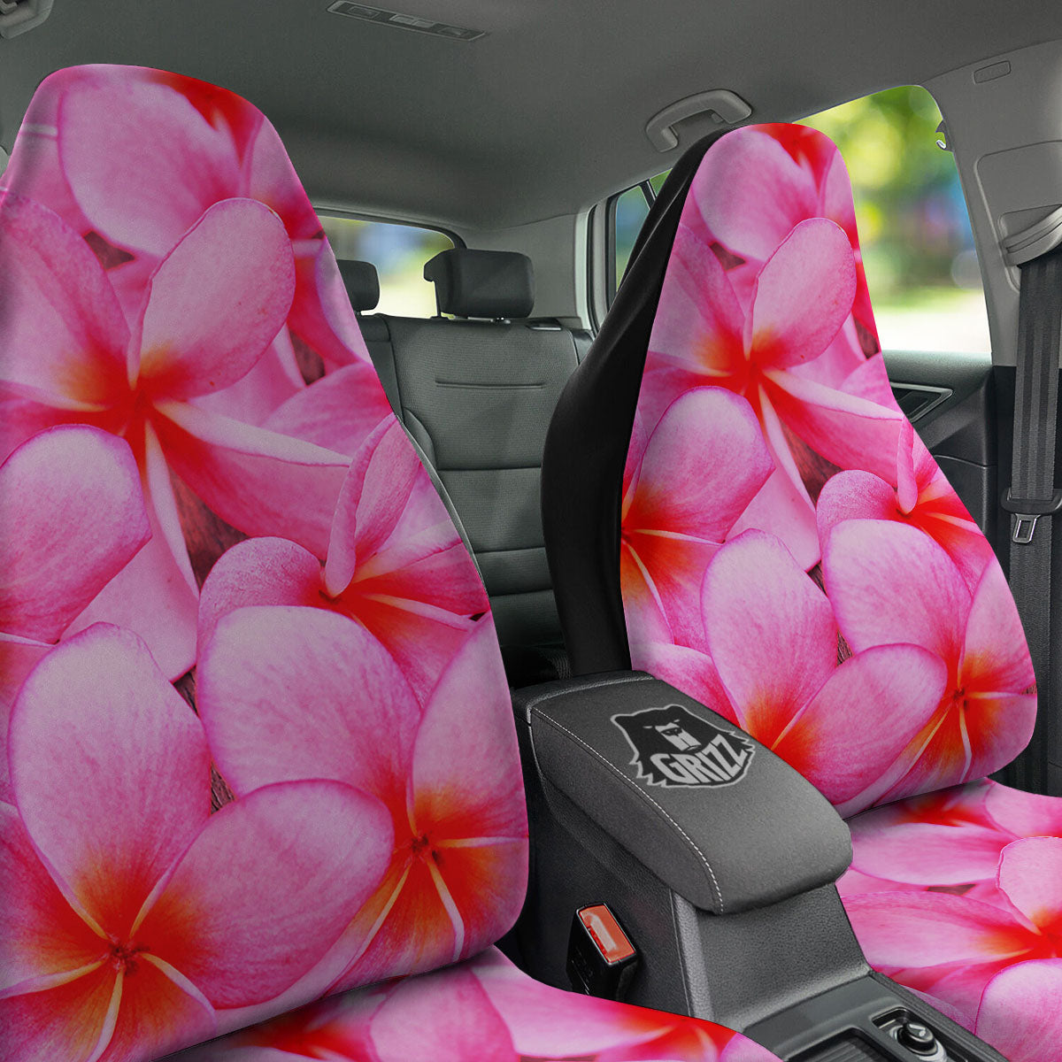 Frangipani Flower Pink Print Car Seat Covers-grizzshop