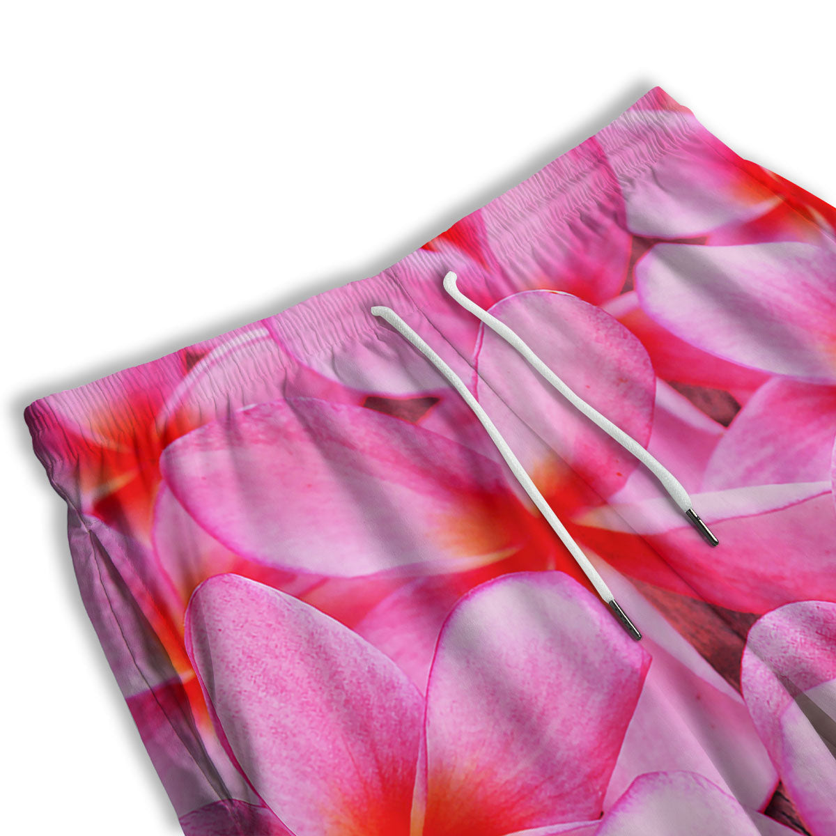 Frangipani Flower Pink Print Men's Athletic Shorts-grizzshop