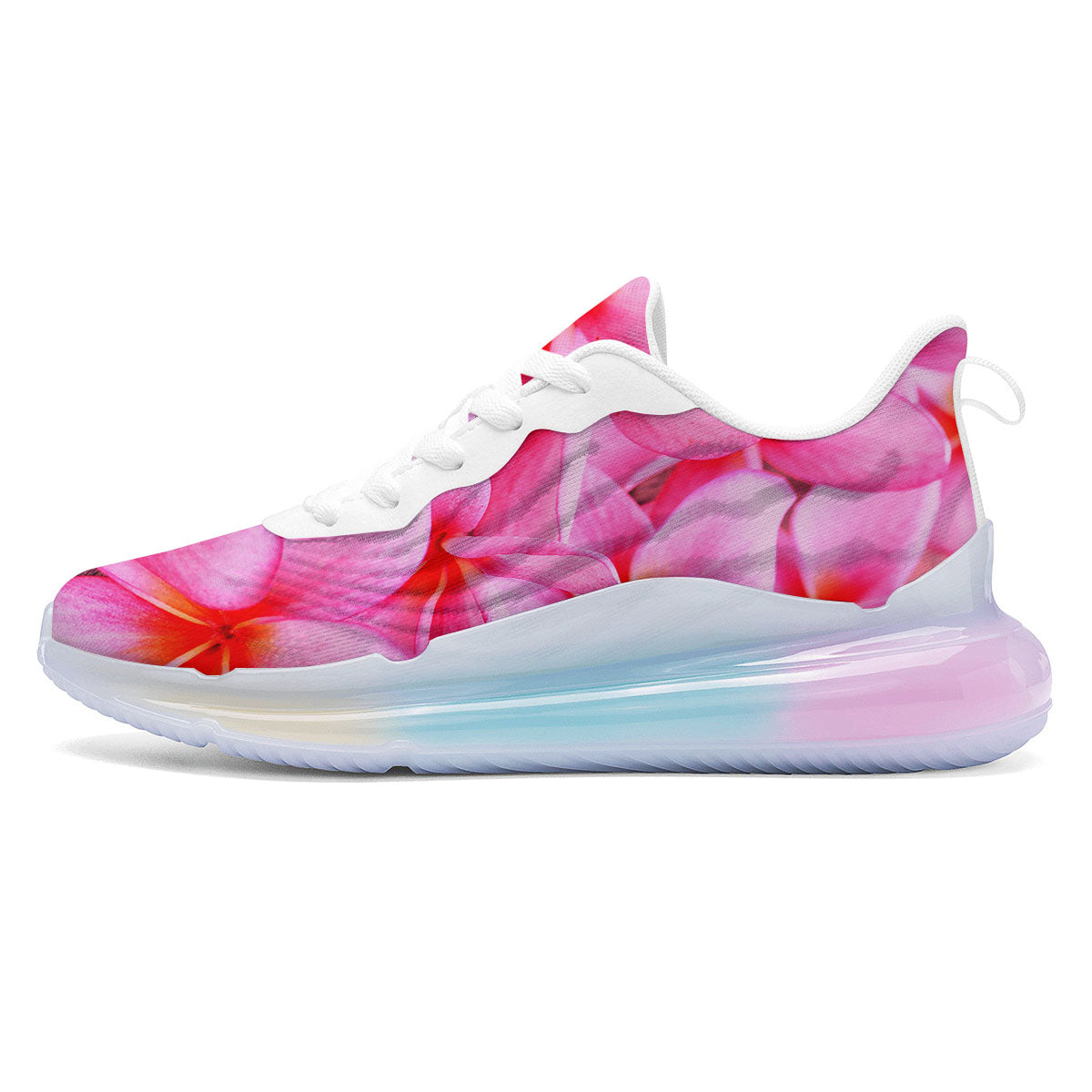 Frangipani Flower Pink Print Running Sneakers-grizzshop