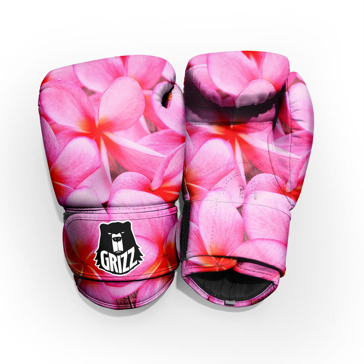 Frangipani Flower Pink Print Sparring Gloves-grizzshop