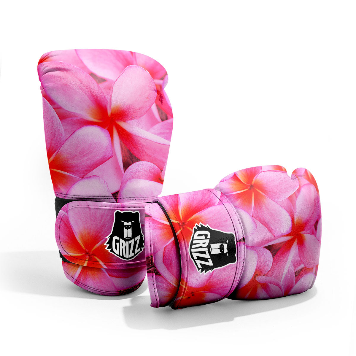 Frangipani Flower Pink Print Sparring Gloves-grizzshop