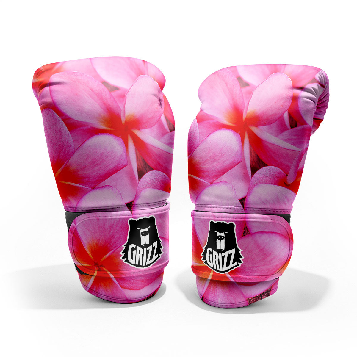 Frangipani Flower Pink Print Sparring Gloves-grizzshop