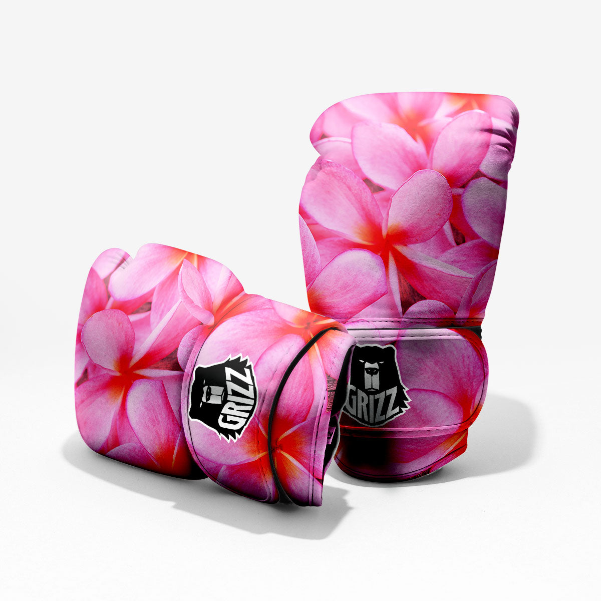 Frangipani Flower Pink Print Sparring Gloves-grizzshop
