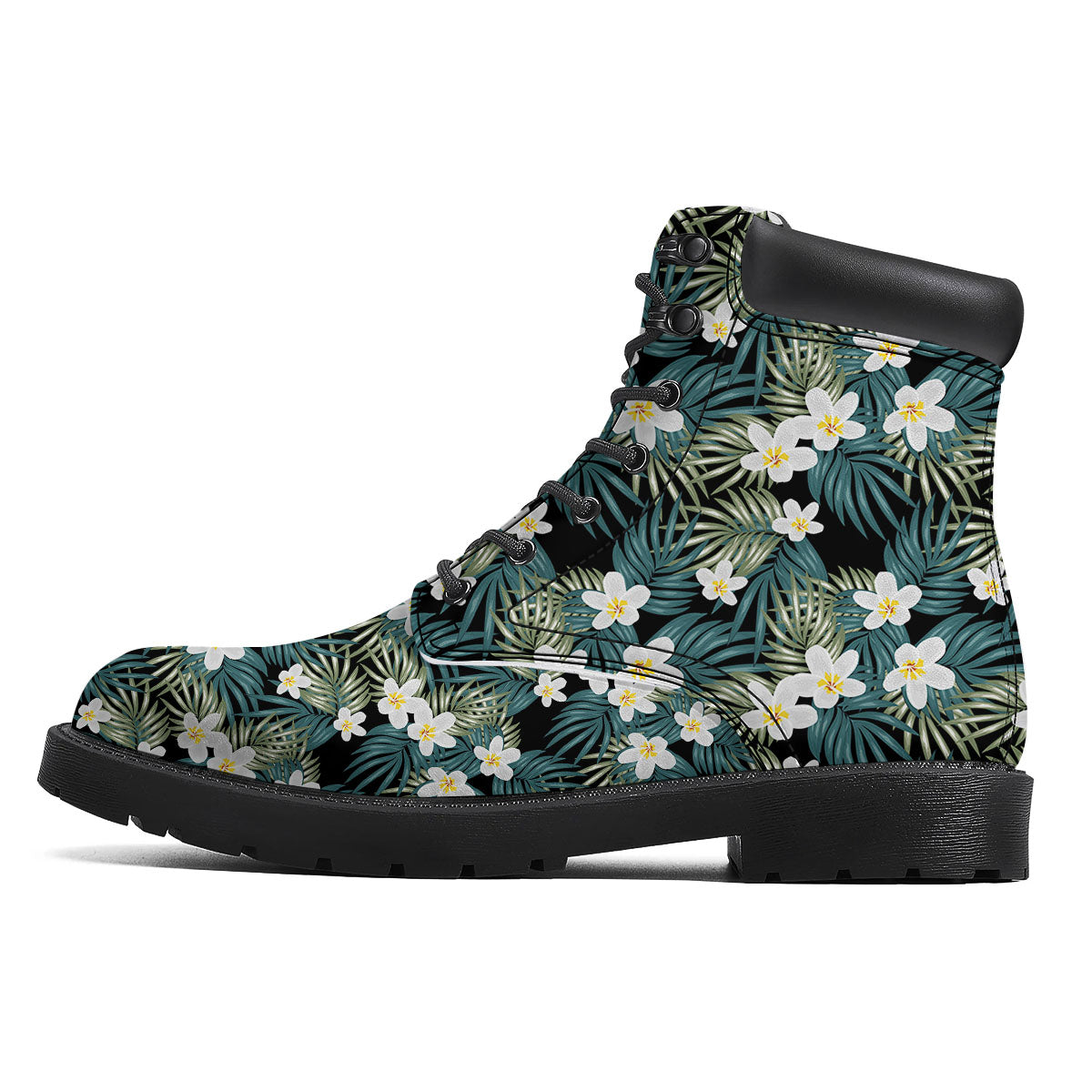 Frangipani Flower Print Pattern Boots-grizzshop